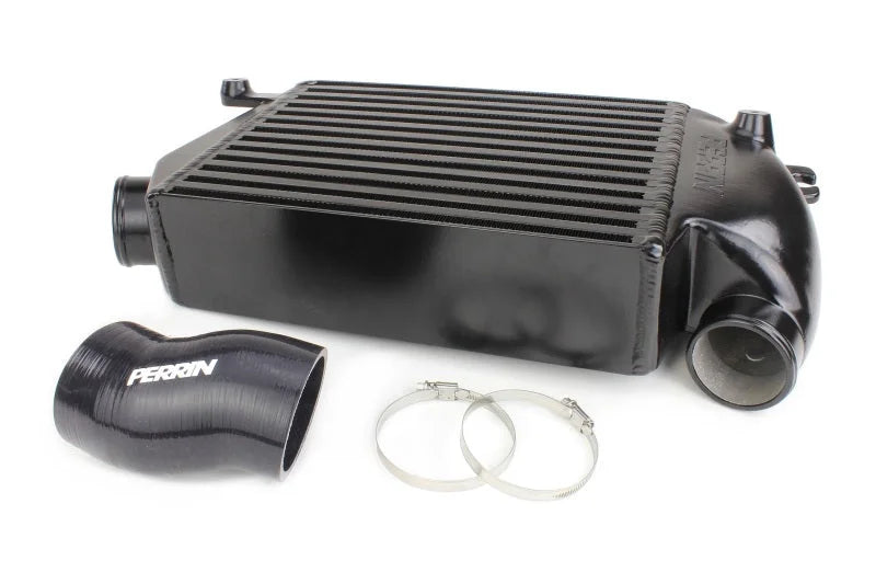 PERRIN 15-21 Subaru WRX / 14-18 Forester XT Top Mount Intercooler - Black - Back View