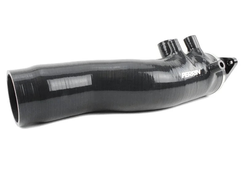 PERRIN 15-21 Subaru WRX / 14-18 Forester XT Turbo Inlet Hose 3in. w/ Turbo Adapter Flange - Black - Back View