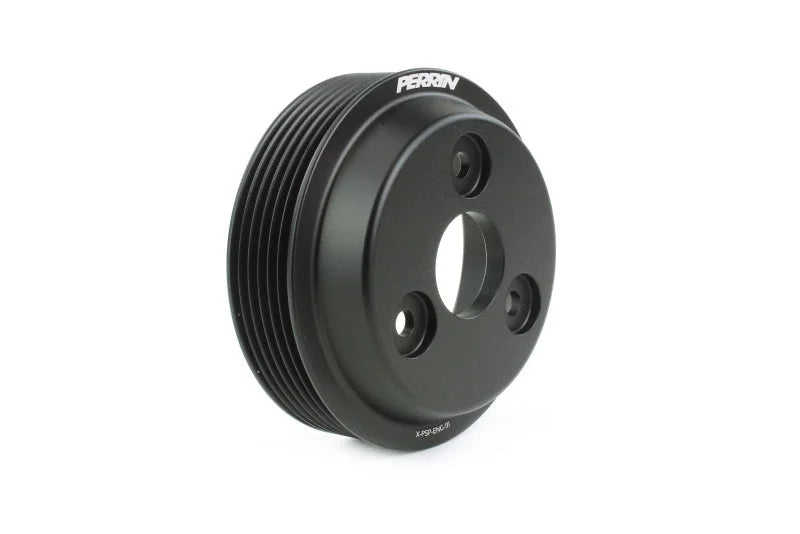 PERRIN 15-21 Subaru WRX / 18-20 Crosstrek / 14-18 FXT Lightweight Water Pump Pulley - Blk - Detail View