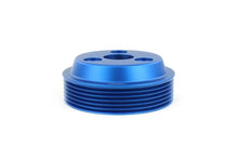 Load image into Gallery viewer, PERRIN 15-21 Subaru WRX / 18-20 Crosstrek / 14-18 FXT Lightweight Water Pump Pulley - Blue - Side View