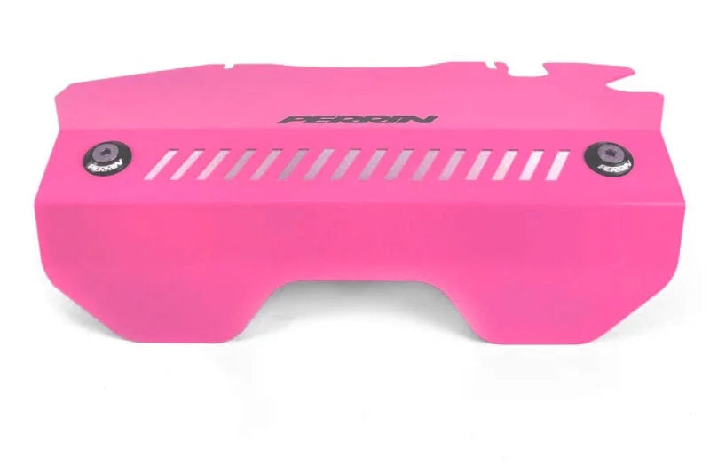 PERRIN 15-21 Subaru WRX Pulley Cover - Hyper Pink - Side View
