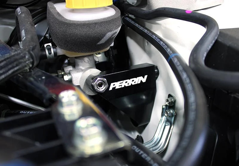 PERRIN 15-21 Subaru WRX/STI / 13-17 Crosstrek / 14-18 FXT / 13-16 Impreza Master Cyl. Brace - Black - Installation View