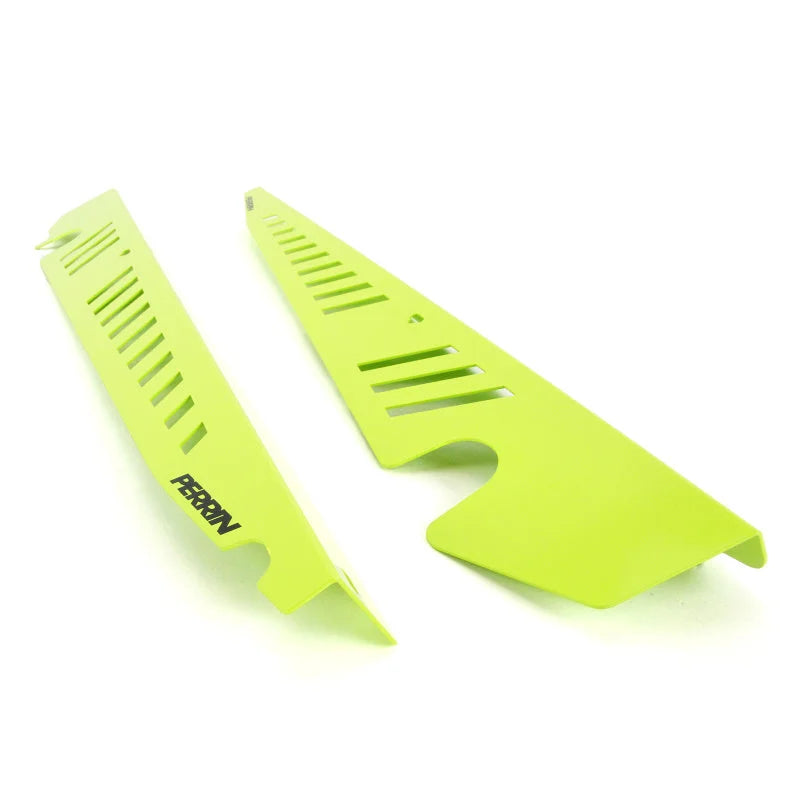 PERRIN 15-21 Subaru WRX/STI Fender Shroud Set - Neon Yellow - Side View