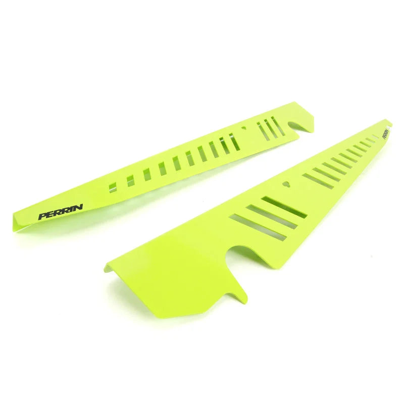 PERRIN 15-21 Subaru WRX/STI Fender Shroud Set - Neon Yellow - Detail View