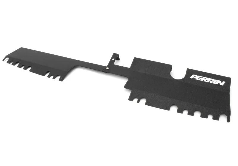 PERRIN 15-21 Subaru WRX/STI Radiator Shroud (With OEM Intake Scoop) - Black - Installation View