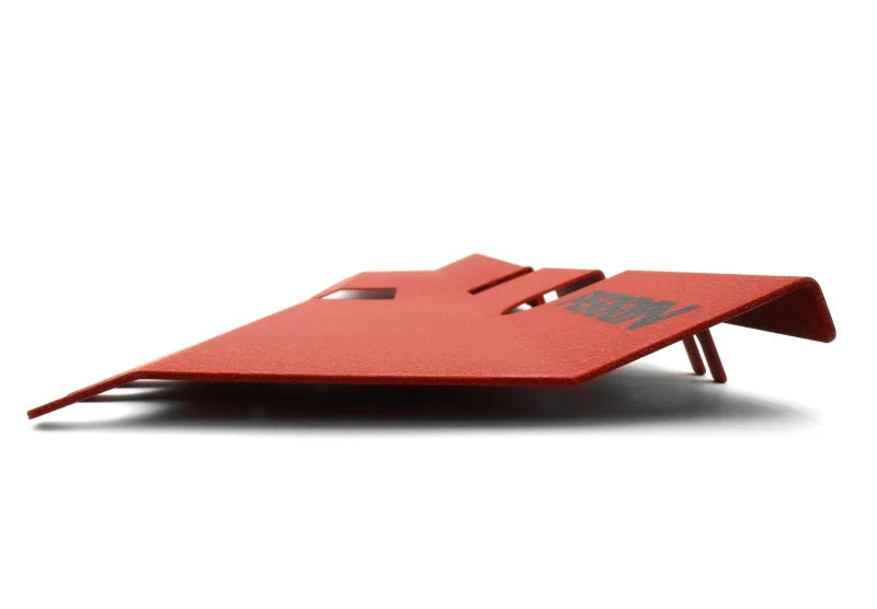 PERRIN 15-21 Subaru WRX/STI Radiator Shroud (With OEM Intake Scoop) - Red - Installation View