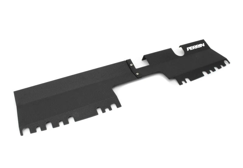 PERRIN 15-21 Subaru WRX/STI Radiator Shroud (With/Without OEM Intake Scoop) - Black - Back View