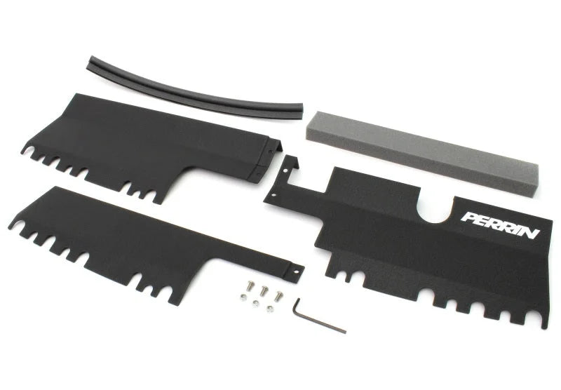 PERRIN 15-21 Subaru WRX/STI Radiator Shroud (With/Without OEM Intake Scoop) - Black - Installation View