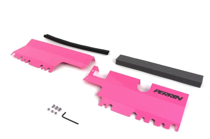 PERRIN 15-21 Subaru WRX/STI Radiator Shroud (Without OEM Intake Scoop) - Hyper Pink - Side View