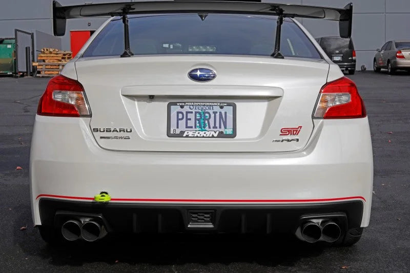PERRIN 15-21 Subaru WRX/STI Tow Hook Kit (Rear) - Neon Yellow - Back View