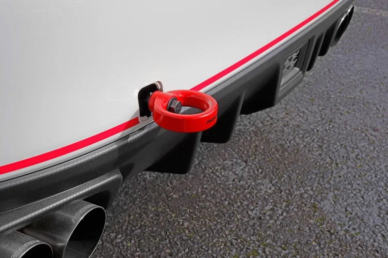 PERRIN 15-21 Subaru WRX/STI Tow Hook Kit (Rear) - Red - Back View