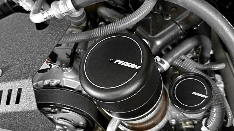 PERRIN 15-25 Subaru WRX & 13-25 BRZ/FR-S/86/GR86 Oil Filter Cover - Black - Back View