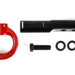 Load image into Gallery viewer, PERRIN 17-21 Honda Civic Si/Type R/Touring/Hatchback Tow Hook Kit Front - Red - Installation View