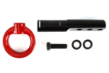Load image into Gallery viewer, PERRIN 17-21 Honda Civic Si/Type R/Touring/Hatchback Tow Hook Kit Front - Red - Installation View