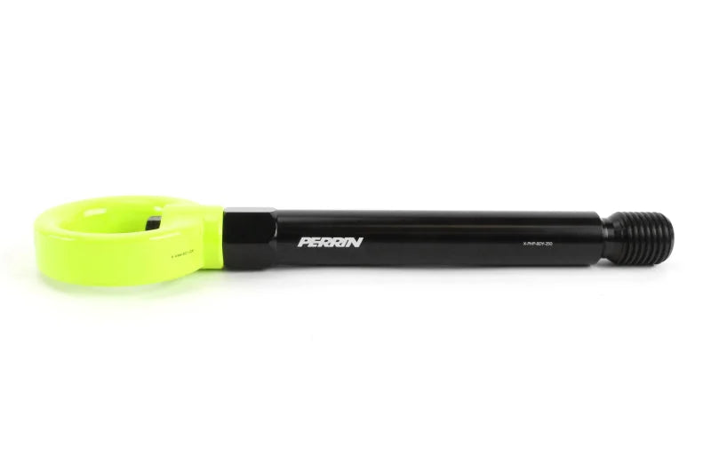 PERRIN 17-21 Honda Civic Si/Type R/Touring/Hatchback Tow Hook Kit Rear - Neon Yellow - Installation View