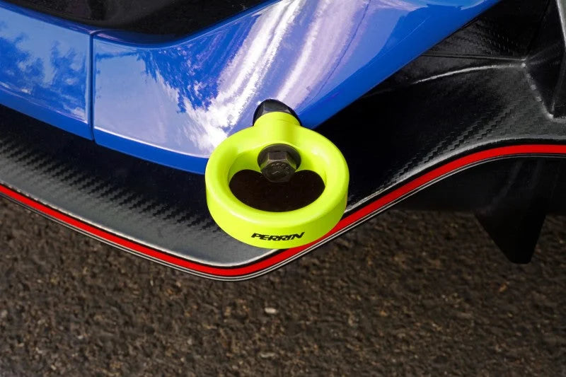 PERRIN 17-21 Honda Civic Si/Type R/Touring/Hatchback Tow Hook Kit Rear - Neon Yellow - Additional View 7