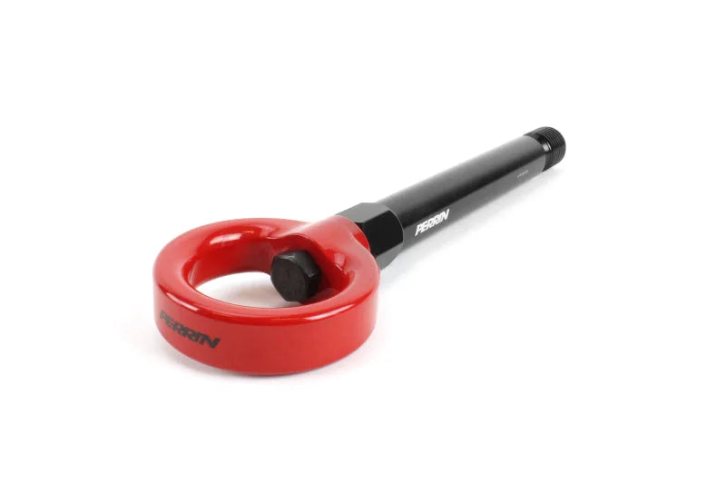 PERRIN 17-21 Honda Civic Si/Type R/Touring/Hatchback Tow Hook Kit Rear - Red - Back View