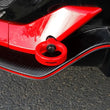 Load image into Gallery viewer, PERRIN 17-21 Honda Civic Si/Type R/Touring/Hatchback Tow Hook Kit Rear - Red - Installation View