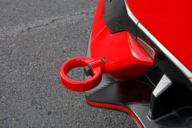 PERRIN 17-21 Honda Civic Si/Type R/Touring/Hatchback Tow Hook Kit Rear - Red - Additional View 6