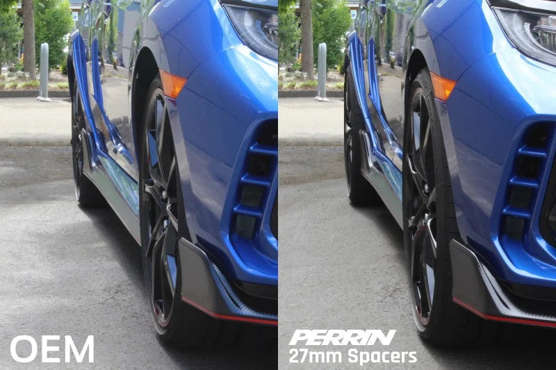 PERRIN 17-25 Honda Civic Type R / 22-26 Acura Integra Type S 64.1mm 5x120 Wheel Spacers 27mm - Pair - Side View
