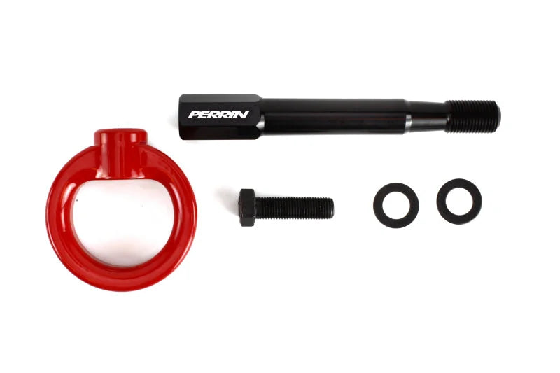 PERRIN 18-21 Subaru WRX & STI / 13-25 BRZ / 17-20 Toyota 86 Tow Hook Kit (Front) - Red - Main Product View