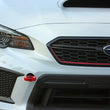 Load image into Gallery viewer, PERRIN 18-21 Subaru WRX &amp; STI / 13-25 BRZ / 17-20 Toyota 86 Tow Hook Kit (Front) - Red - Installation View