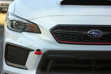 Load image into Gallery viewer, PERRIN 18-21 Subaru WRX &amp; STI / 13-25 BRZ / 17-20 Toyota 86 Tow Hook Kit (Front) - Red - Installation View