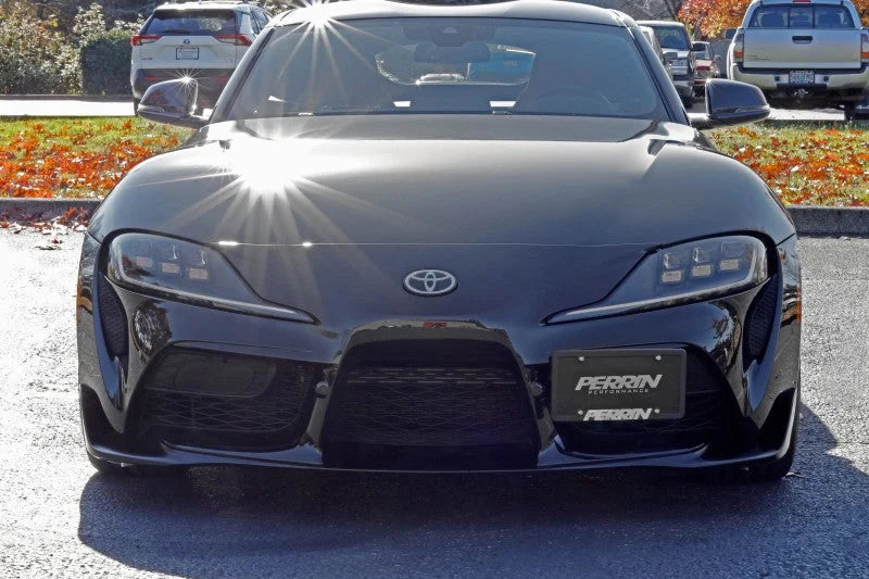 PERRIN 20-25 Toyota Supra License Plate Relocation Kit - Installation View