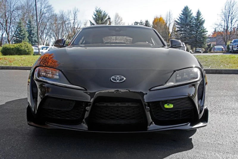 PERRIN 20-25 Toyota Supra Tow Hook Kit (Front) - Neon Yellow - Back View