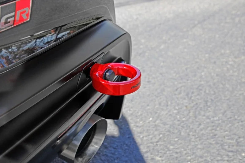 PERRIN 20-25 Toyota Supra Tow Hook Kit (Rear) - Red - Side View