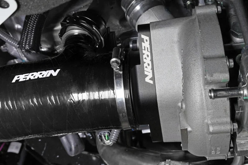 PERRIN 22-24 Subaru WRX / 20-25 LGT & OBXT Turbo Inlet Hose w/Turbo Adapter Flange (Short) - Black - Additional View 7