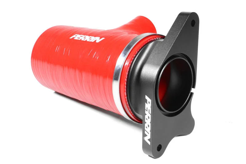 PERRIN 22-24 Subaru WRX / 20-25 LGT & OBXT Turbo Inlet Hose w/Turbo Adapter Flange (Short) - Red - Additional View 9