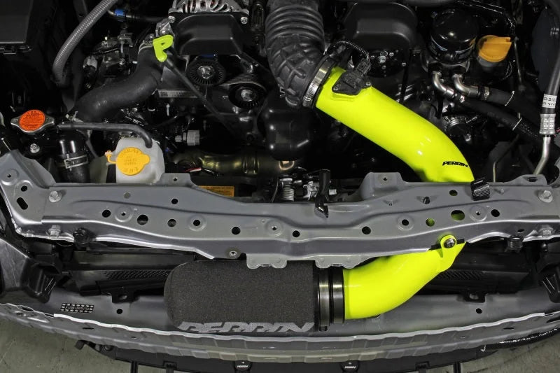 PERRIN 22-25 Subaru BRZ / Toyota GR86 Cold Air Intake - Neon Yellow - Installation View