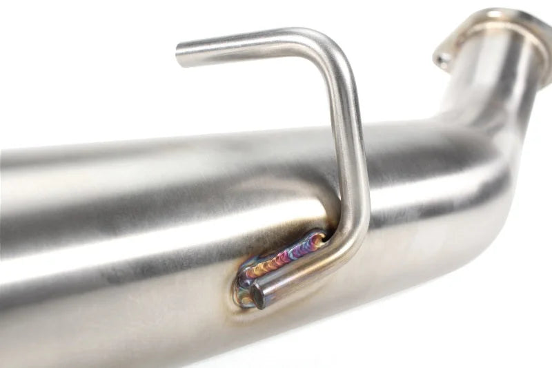 PERRIN 22-25 Subaru BRZ / Toyota GR86 Midpipe Exhaust Section Stainless Steel 3in. - Back View