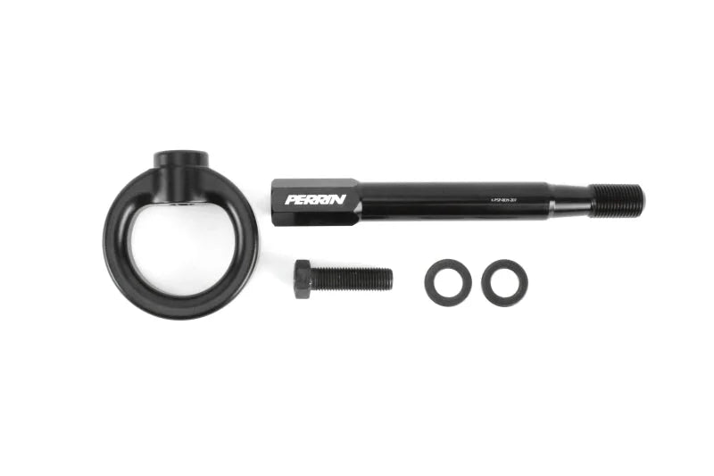 PERRIN 22-25 Subaru WRX / 18-23 Crosstrek / 17-23 Impreza Forester Tow Hook Kit (Front) - Black - Side View