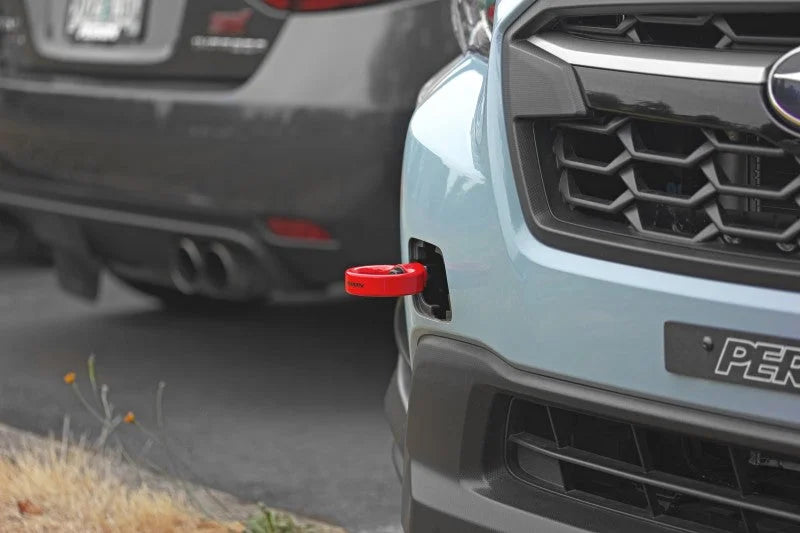 PERRIN 22-25 Subaru WRX / 18-23 Crosstrek / 20-25 OBXT / 17-23 Impreza Tow Hook Kit (Front) - Red - Main Product View