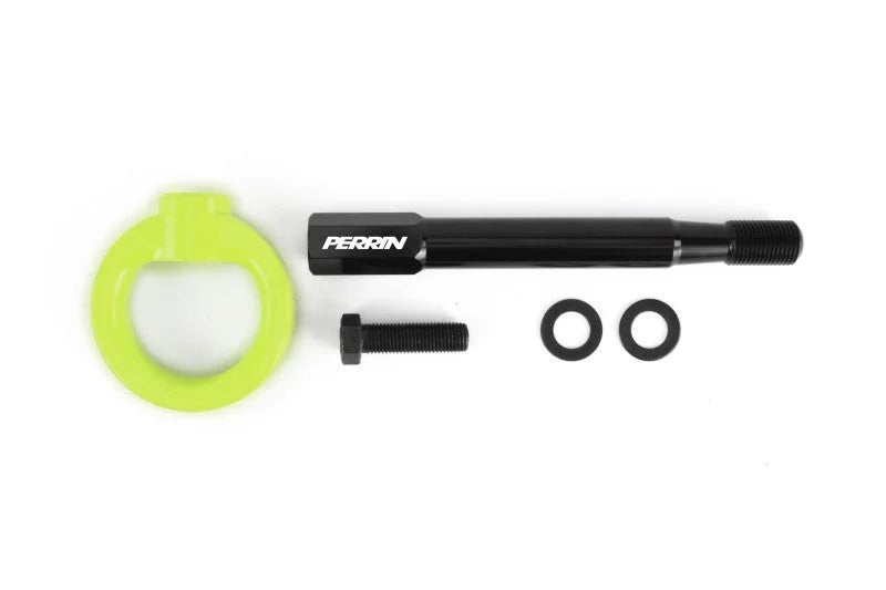 PERRIN 22-25 Subaru WRX / 18-23 Crosstrek / 20-25 OBXT Tow Hook Kit (Front) - Neon Yellow - Additional View 5