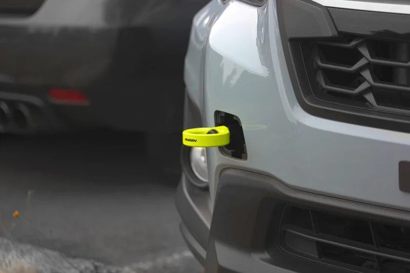 PERRIN 22-25 Subaru WRX / 18-23 Crosstrek / 20-25 OBXT Tow Hook Kit (Front) - Neon Yellow - Additional View 7