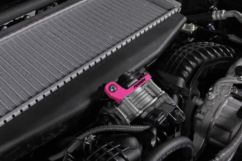 PERRIN 22-25 Subaru WRX / 19-25 Ascent / 20-25 Outback & Legacy Turbo TMIC Bracket - Hyper Pink - Back View