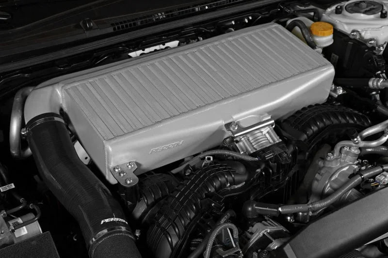 PERRIN 22-25 Subaru WRX / 19-25 Ascent / 20-25 Outback & Legacy Turbo Top Mount Intercooler - Silver - Side View