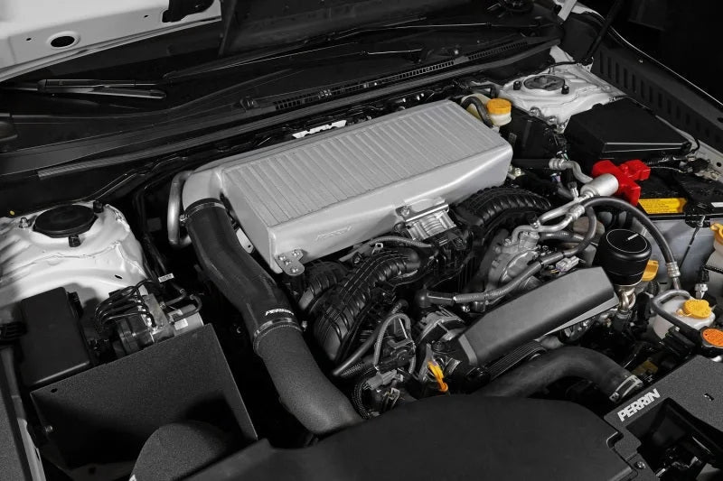 PERRIN 22-25 Subaru WRX / 19-25 Ascent / 20-25 Outback & Legacy Turbo Top Mount Intercooler - Silver - Back View