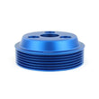 Load image into Gallery viewer, PERRIN 22-25 Subaru WRX / 21-25 Crosstrek / 20-25 LGT/OBXT/FXT Lightweight Water Pump Pulley - Blue - Side View