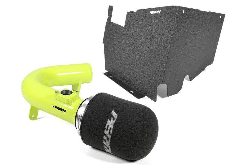 PERRIN 22-25 Subaru WRX Cold Air Intake w/Heatshield - Neon Yellow - Installation View