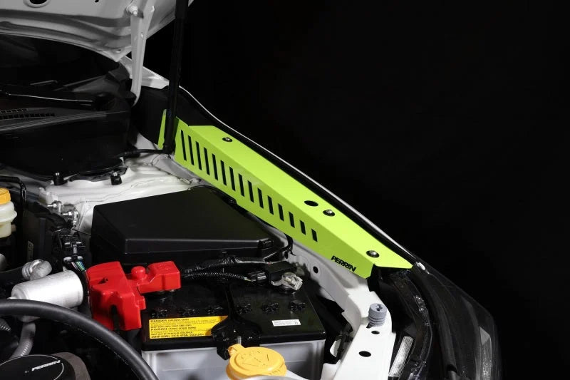 PERRIN 22-25 Subaru WRX Fender Shroud Set - Neon Yellow - Side View