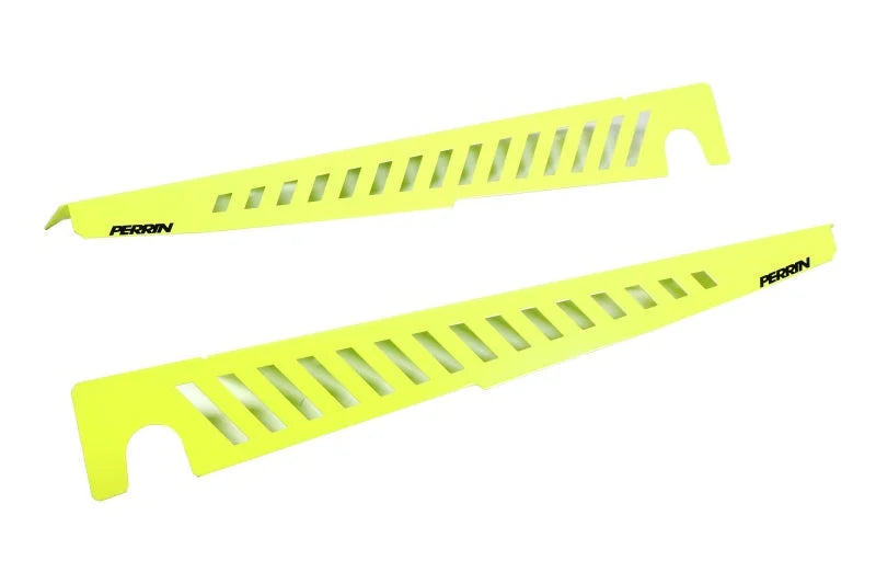 PERRIN 22-25 Subaru WRX Fender Shroud Set - Neon Yellow - Back View
