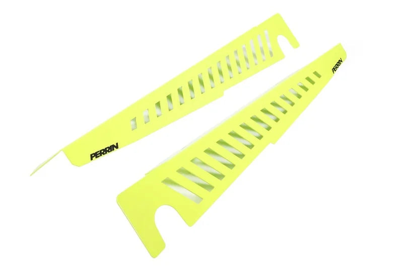 PERRIN 22-25 Subaru WRX Fender Shroud Set - Neon Yellow - Installation View