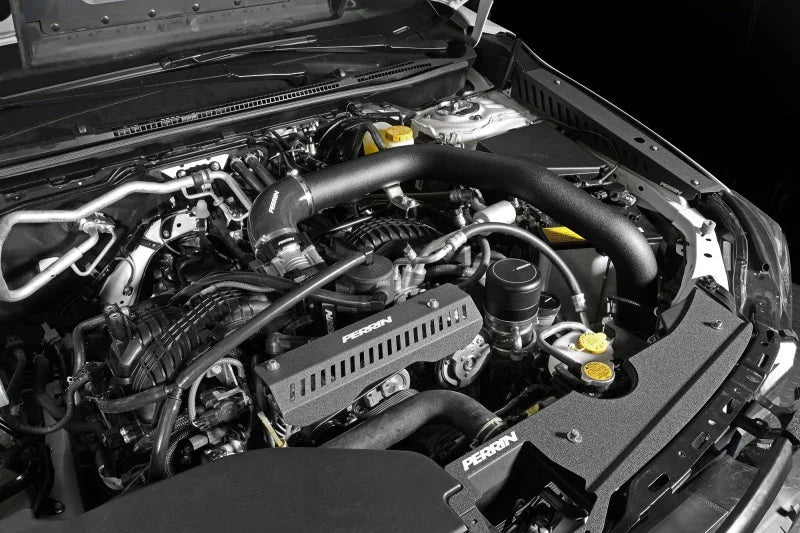 PERRIN 22-25 Subaru WRX Front Mount Intercooler Kit (Black Tubes & Black Core) - Back View