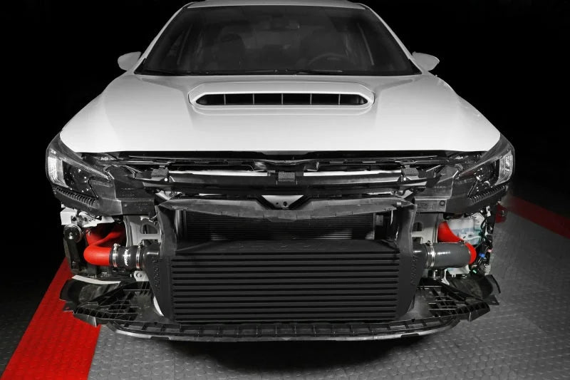 PERRIN 22-25 Subaru WRX Front Mount Intercooler Kit (Red Tubes & Black Core) - Back View