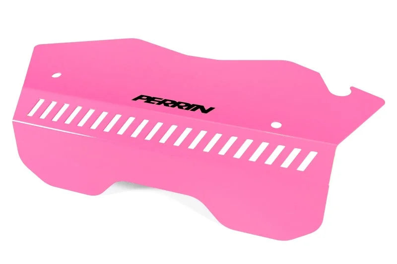 PERRIN 22-25 Subaru WRX Pulley Cover - Hyper Pink (TALL - For Use w/o PERRIN AOS) - Installation View
