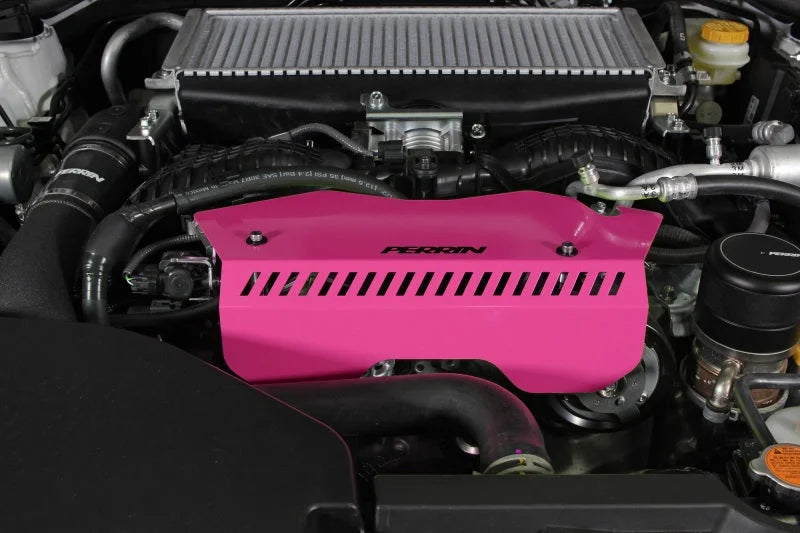 PERRIN 22-25 Subaru WRX Pulley Cover - Hyper Pink (TALL - For Use w/o PERRIN AOS) - Additional View 6